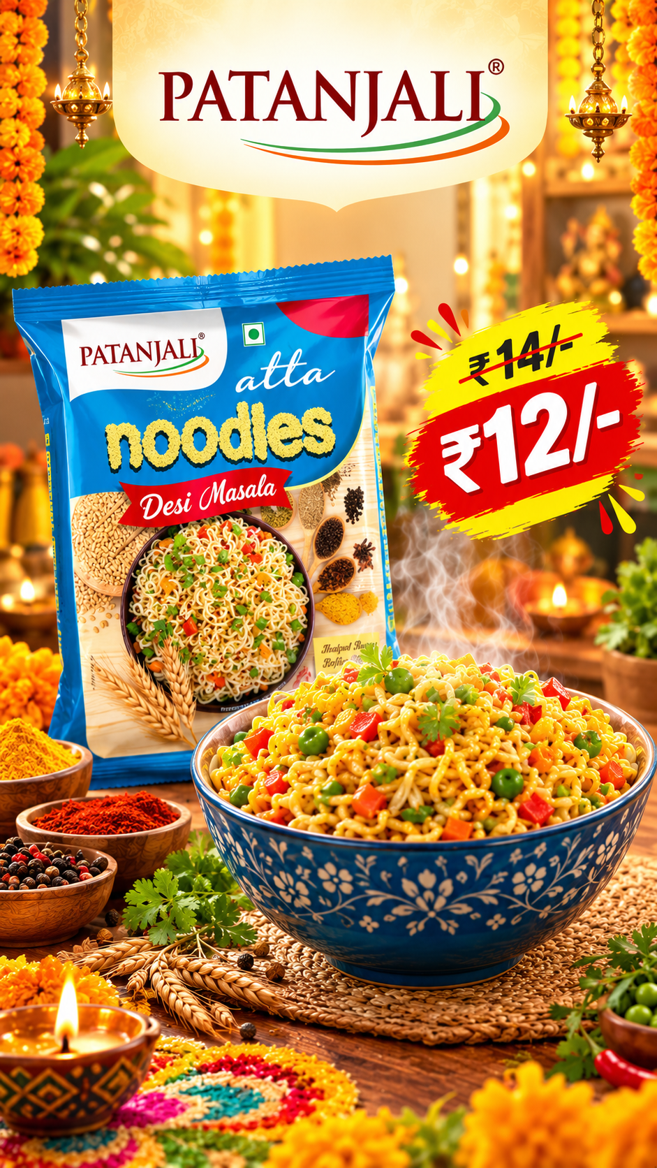 Atta Noodle - Desi Masala- Patanjali
